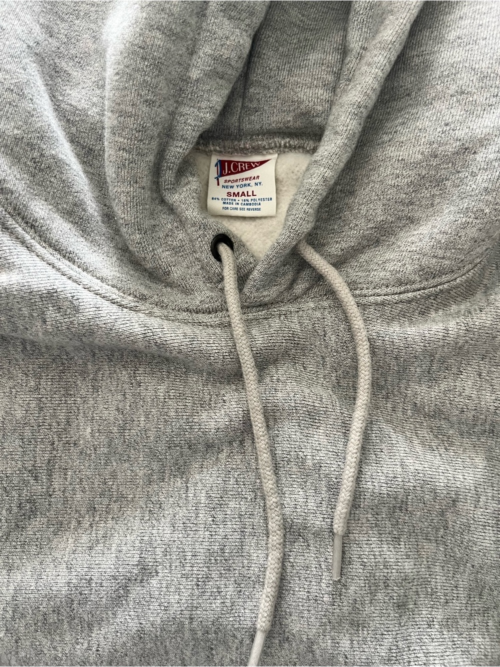 Cropped Boxy J.Crew Gray Hooded Sweatshirt - Small